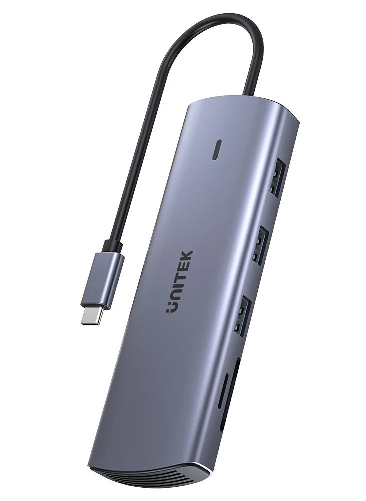 UNITEK D1113A 9-in-1 USB-C Hub (3*USB-A 5Gbps + SD/Micro SD + Gigabit Ethernet + VGA + HDMI 4K 30Hz + PD 100W)