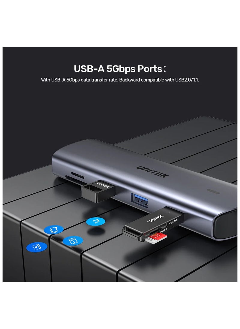 UNITEK D1113A 9-in-1 USB-C Hub (3*USB-A 5Gbps + SD/Micro SD + Gigabit Ethernet + VGA + HDMI 4K 30Hz + PD 100W)