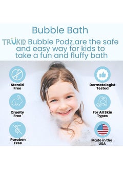 TruKid Bubble Podz Bubble Bath For Baby & Kids Gentle Refreshing Bath Bomb For Sensitive Skin Ph Balance 7 For Eye Sensitivity Natural Moisturizers And Ingredients Yumberry (24 Podz)  - Image 2
