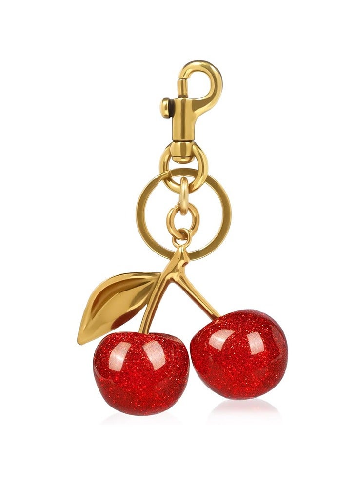 سلسلة مفاتيح كرز لطيفة للمحافظ وحقائب اليد، سلسلة مفاتيح السيارة، ديكور حقيبة اليد - Image 1