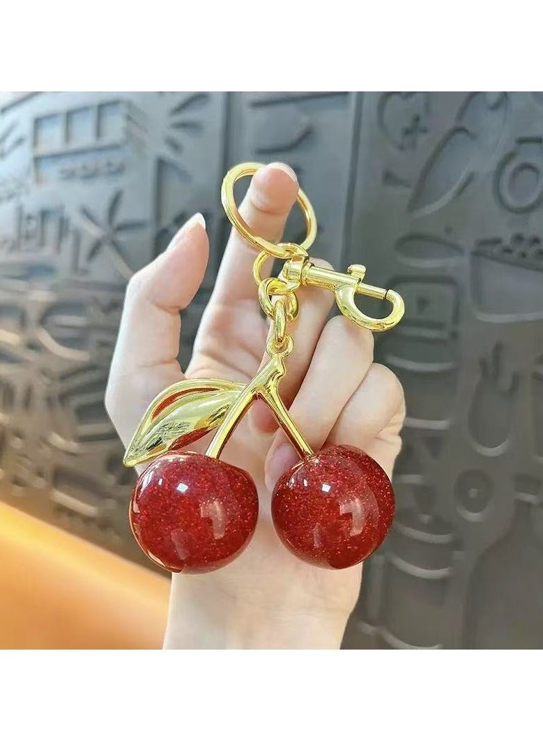 سلسلة مفاتيح كرز لطيفة للمحافظ وحقائب اليد، سلسلة مفاتيح السيارة، ديكور حقيبة اليد - Image 2