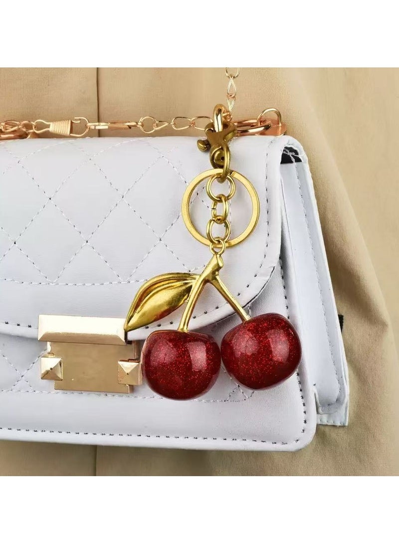 سلسلة مفاتيح كرز لطيفة للمحافظ وحقائب اليد، سلسلة مفاتيح السيارة، ديكور حقيبة اليد - Image 3