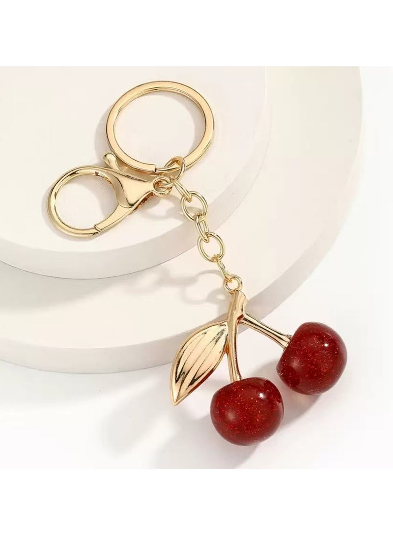 سلسلة مفاتيح كرز لطيفة للمحافظ وحقائب اليد، سلسلة مفاتيح السيارة، ديكور حقيبة اليد - Image 4