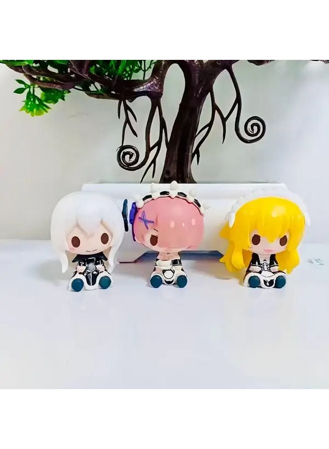 1pc Random Color Q Style Anime Figure Cute Desktop Display With Dynamic Pose PVC Collectible - Image 4