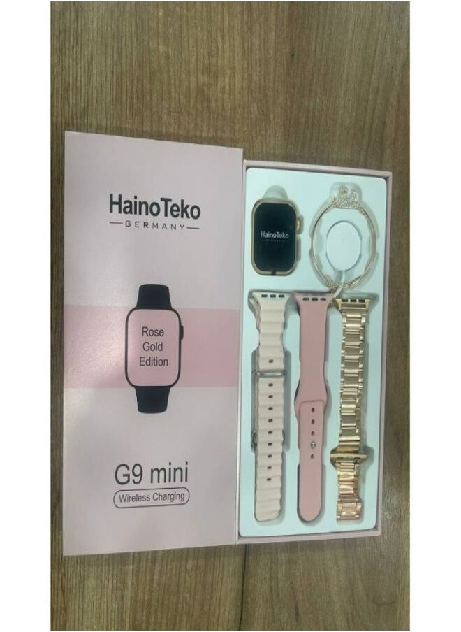 ساعة Haino Teko G9 Mini الذكية إصدار وردي ذهبي للسيدات مع ثلاث مجموعات من الأشرطة وحزام أنيق - pzsku/Z2BFF061DB5D42B99DBE1Z/45/_/1725118496/eee1419d-4e7e-41b9-ab02-4b43924e8f1e