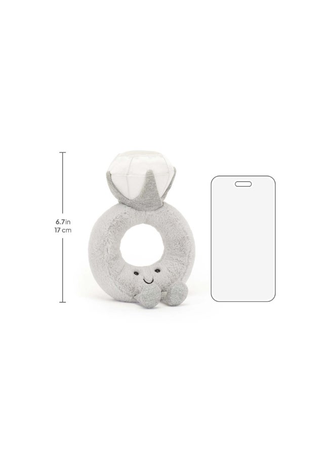 Jellycat Amuseables Diamond Ring Plush – Soft Stuffed Toy with Cordy Legs, Cute Valentine’s Gift for Kids & Adults, Collectible Jellycat, 17cm - Image 4
