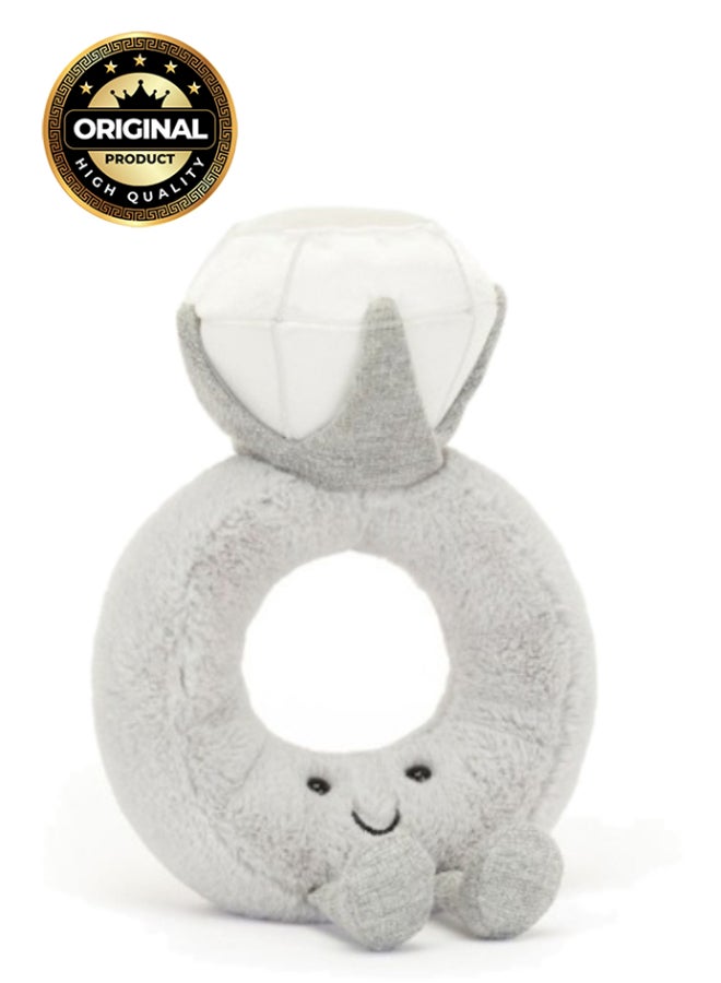 Jellycat Amuseables Diamond Ring Plush – Soft Stuffed Toy with Cordy Legs, Cute Valentine’s Gift for Kids & Adults, Collectible Jellycat, 17cm - Image 1