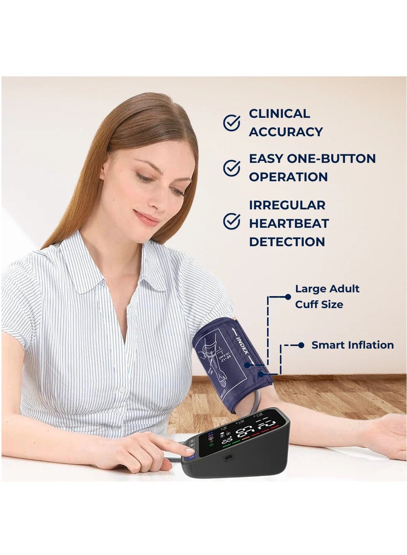 MileMelo Portable Blood Pressure Monitor Household, Sphygmomanometer Arm Band Type Digital Electronic Tonometer, LED Color Backlit Screen Automatic Digital, Irregular Heartbeat Detection - Image 2