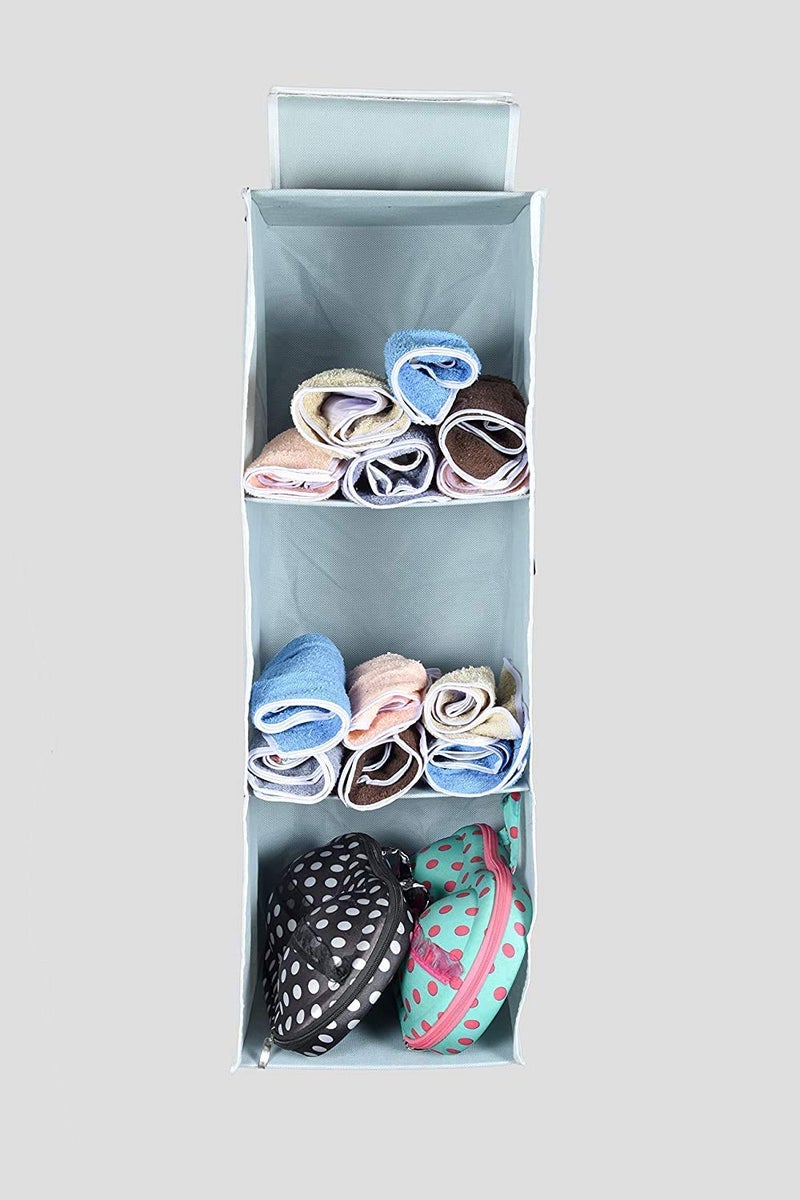 ONTRIP ONTRIP Foldable Hanging Storage Organizer 3 Layer NonWoven FabricWardrobe 30 X30 X 60 CM 3 Layer - Image 4