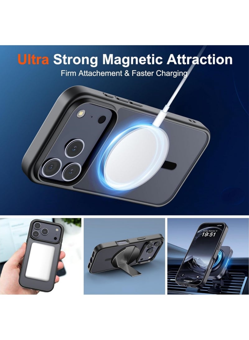 اووكاي جراب مغناطيسي لهاتف iPhone 17 Pro Max متوافق مع MagSafe، [غطاء حماية من السقوط بدرجة عسكرية] غطاء هاتف نحيف مقاوم للصدمات (أسود مصنفر) - Image 5