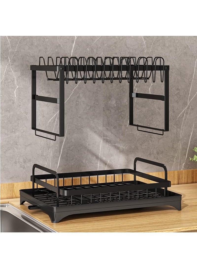 Topyich 2 Tier Dish Drying Rack, Dish Rack, Collapsible Rust-Resistant Dish Drying Rack, Large Capacity Plate Stand for Kitchen - Image 3