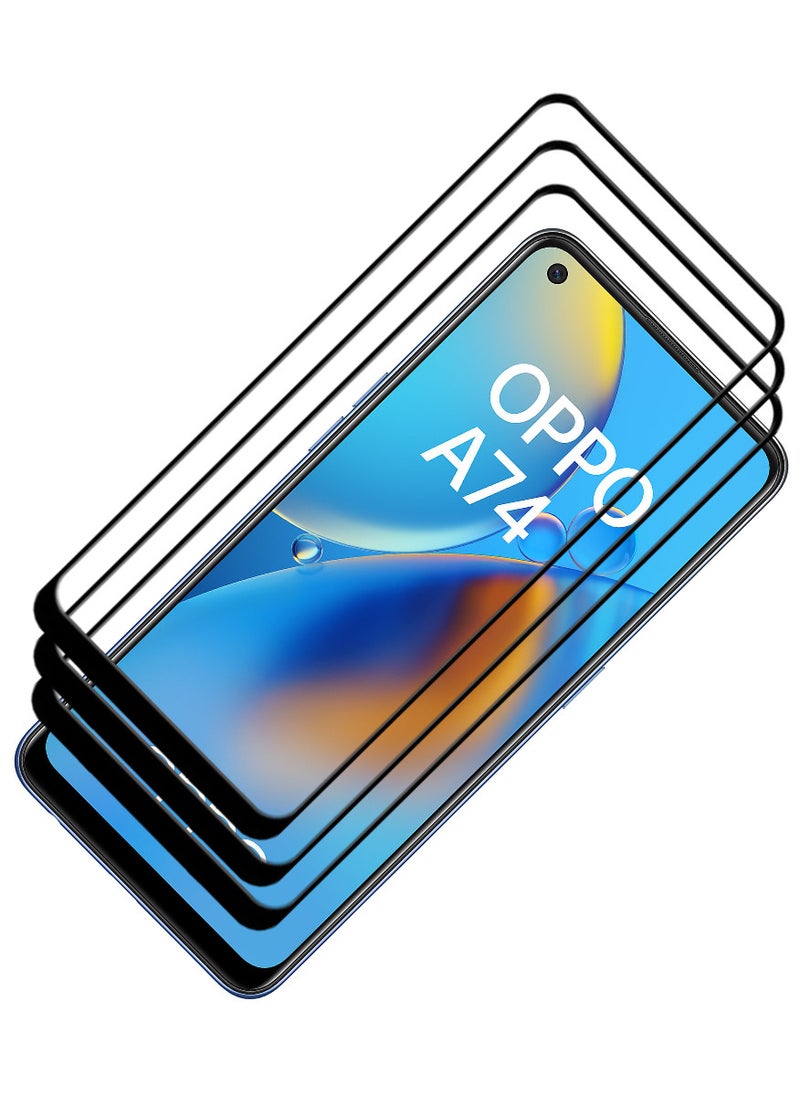 ACLIX 3 Pieces Antistatic ESD Dustproof Premium Quality High Definition Tempered Glass Screen Protector Designed For Oppo A74 - Image 1