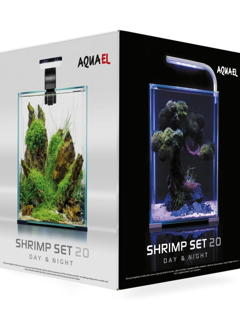 AQUARIUM Aquael Shrimp Set Smart White-Day & Night [Volume - 20L] - Image 1