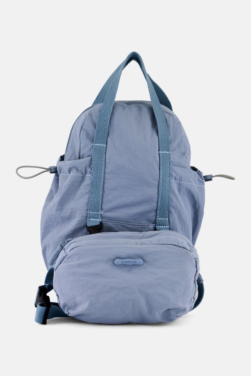 bebe Women Brand Logo Backpack 20 L x 31 H x 11 W cm, Blue  - Image 1