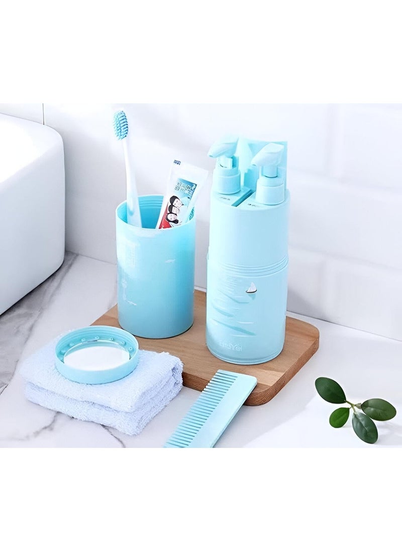 Smart Bathroom Trip Organizer - Compact Comb with 2 Soap Dispensers and Mirrors to Save Space and Easily and Neatly Organize Shower Items for Travel or Daily Use