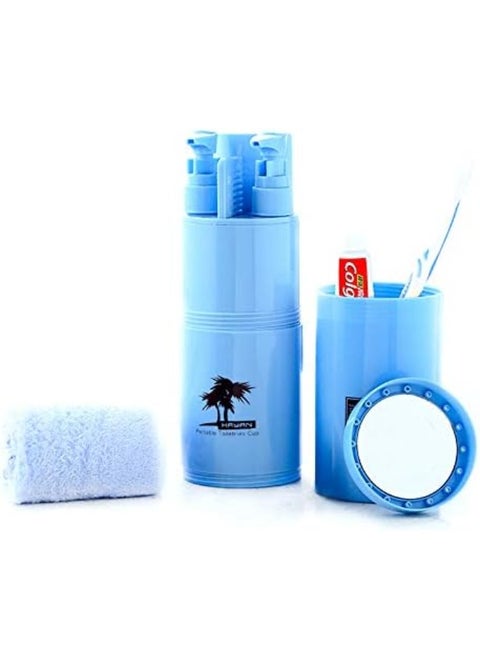Smart Bathroom Trip Organizer - Compact Comb with 2 Soap Dispensers and Mirrors to Save Space and Easily and Neatly Organize Shower Items for Travel or Daily Use