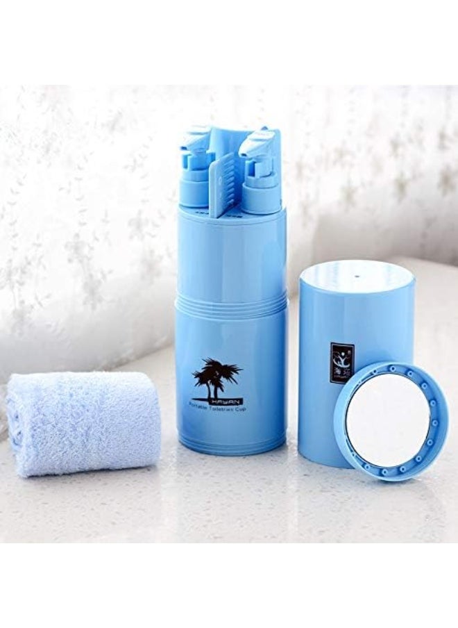 Smart Bathroom Trip Organizer - Compact Comb with 2 Soap Dispensers and Mirrors to Save Space and Easily and Neatly Organize Shower Items for Travel or Daily Use