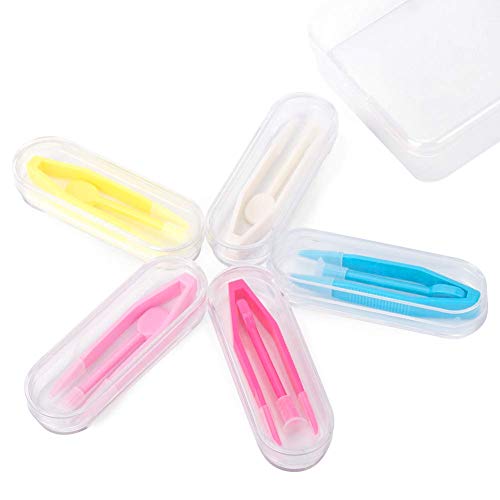 ofone Contact Lens Remover Tool for Soft Lenses, 5 Pack Contact Lens Applicator with Tweezers Case Portable Contact Lens Removal and Inserter Tool for Traveling - Image 1