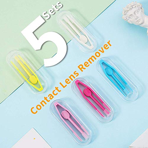 ofone Contact Lens Remover Tool for Soft Lenses, 5 Pack Contact Lens Applicator with Tweezers Case Portable Contact Lens Removal and Inserter Tool for Traveling - Image 4