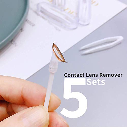ofone Contact Lens Remover Tool for Soft Lenses, 5 Pack Contact Lens Applicator with Tweezers Case Portable Contact Lens Removal and Inserter Tool for Traveling - Image 3