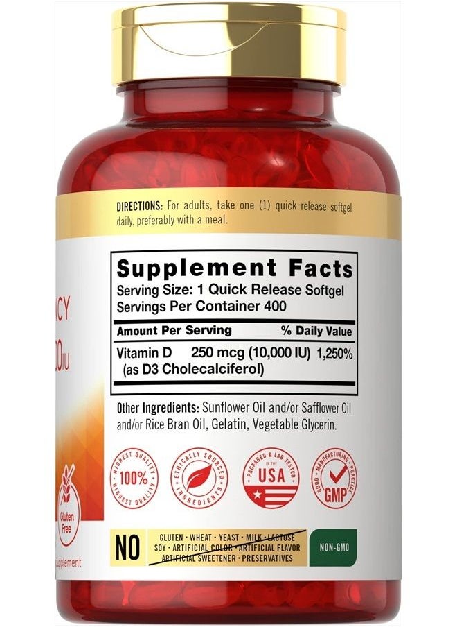 CARLYLE - Max Potency Vitamin-D, 10000 IU 400 Softgels - Image 1