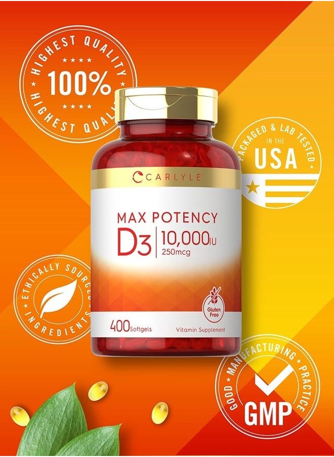 CARLYLE - Max Potency Vitamin-D, 10000 IU 400 Softgels - Image 1