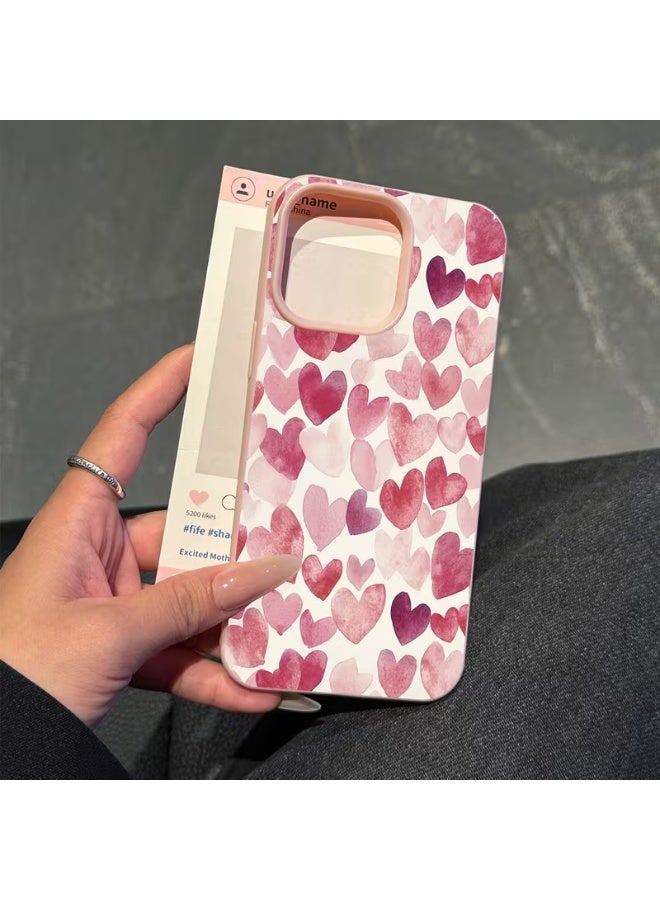 Temu A colorful heart-themed phone case for iPhone, offering complete protection and a stylish option; shockproof and scratch-resistant, compatible with iPhone 15 Pro Max. - Image 2