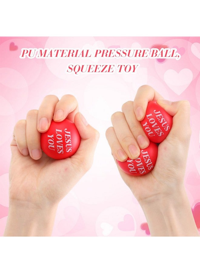 جيريفي 20 قطعة من كرات تخفيف التوتر من Jesus Loves You باللون الأحمر، ألعاب تخفيف التوتر، كرات مطاطية من الرغوة، كرات فيدجيت بالجملة لحفلات عيد الحب، حقيبة هدايا، حشو الجوارب، 1.57 بوصة - Image 3