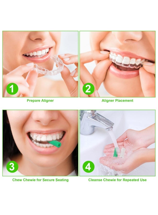 12 قطعة عضاضة تقويم الأسنان الشفاف، أداة مضغ محكمة لصواني التقويم، مع حافظة سفر وبدون رائحة (أبيض) - Image 4