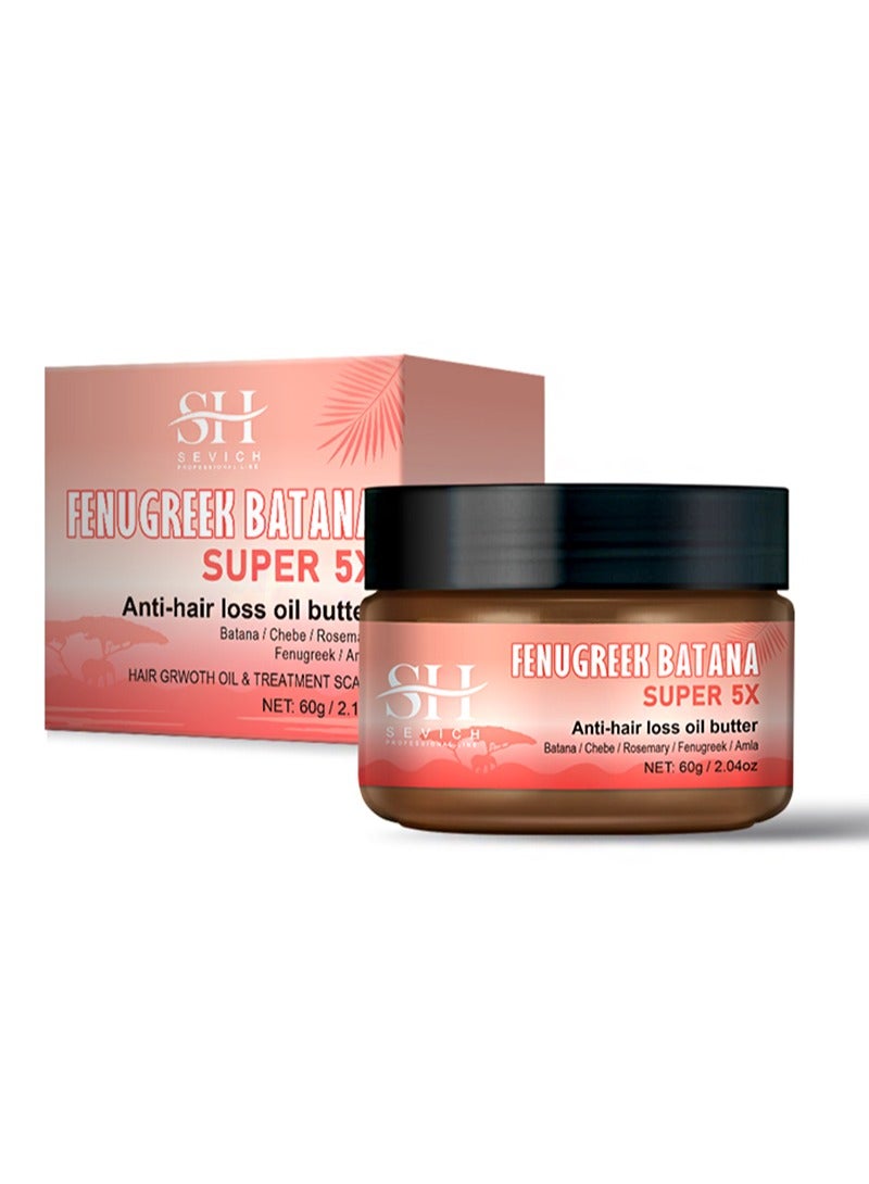 Sevich Fenugreek Batana 5X Anti-Hair Loss Oil Butter，With Batana Chebe Rosemary Fenugreek And Amla Oil Hair Growth Oil，Prevents Hair Loss And Breakage, Nourishing Hair Mask (60g) - Image 1