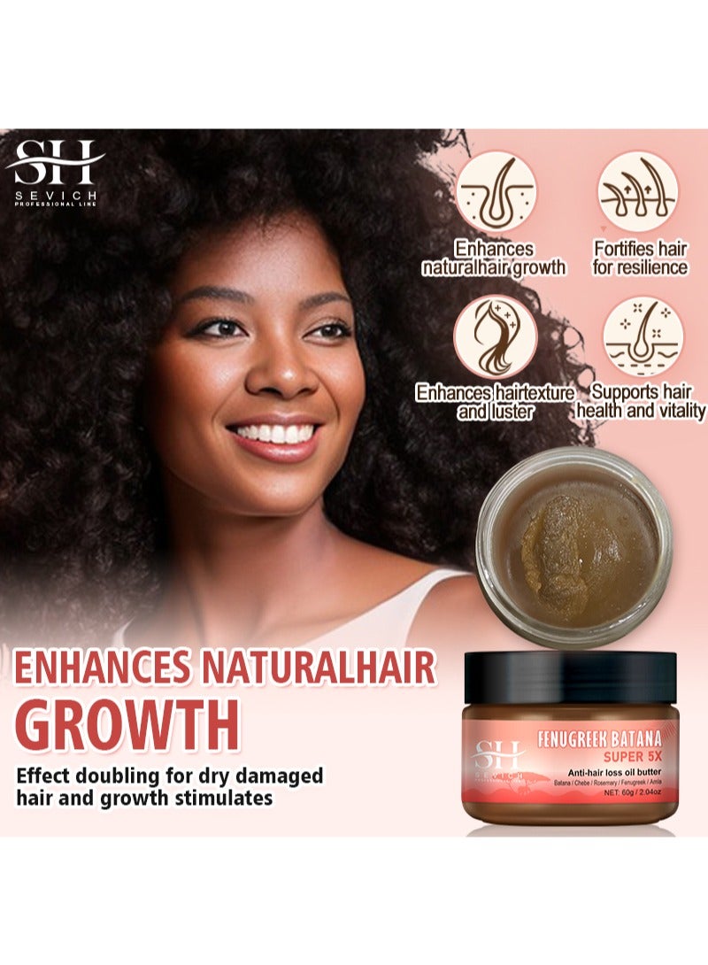Sevich Fenugreek Batana 5X Anti-Hair Loss Oil Butter，With Batana Chebe Rosemary Fenugreek And Amla Oil Hair Growth Oil，Prevents Hair Loss And Breakage, Nourishing Hair Mask (60g) - Image 3