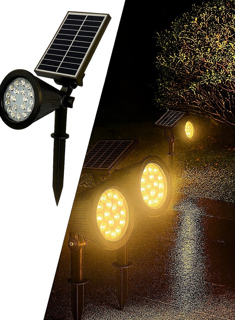 الثريات كشاف حديقة بالطاقة الشمسية 18 واط LED عالي السطوع مقاوم للماء – مصباح إنارة خارجية للممرات والحدائق والساحات والديكور الخارجي - Image 1
