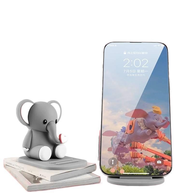 Stand Silicone Phone Holder Cartoon Elephant Desk for Phone and Tablet Fit Green for Setup - Image 3