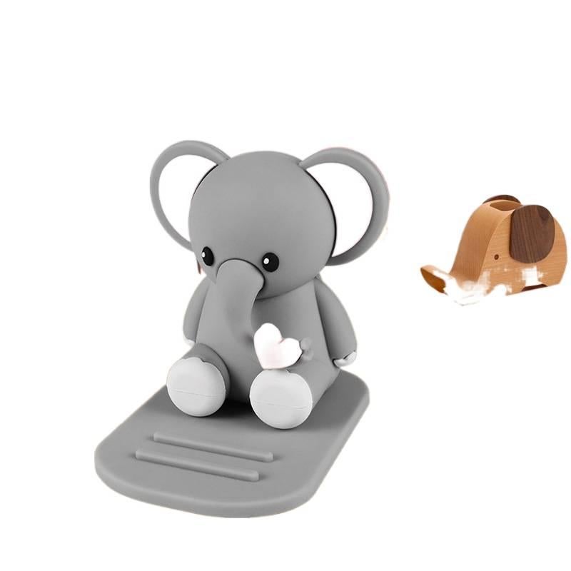 Stand Silicone Phone Holder Cartoon Elephant Desk for Phone and Tablet Fit Green for Setup - Image 2