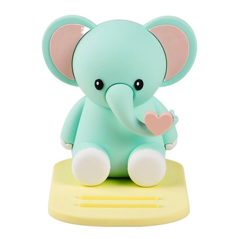 Stand Silicone Phone Holder Cartoon Elephant Desk for Phone and Tablet Fit Green for Setup - Image 1