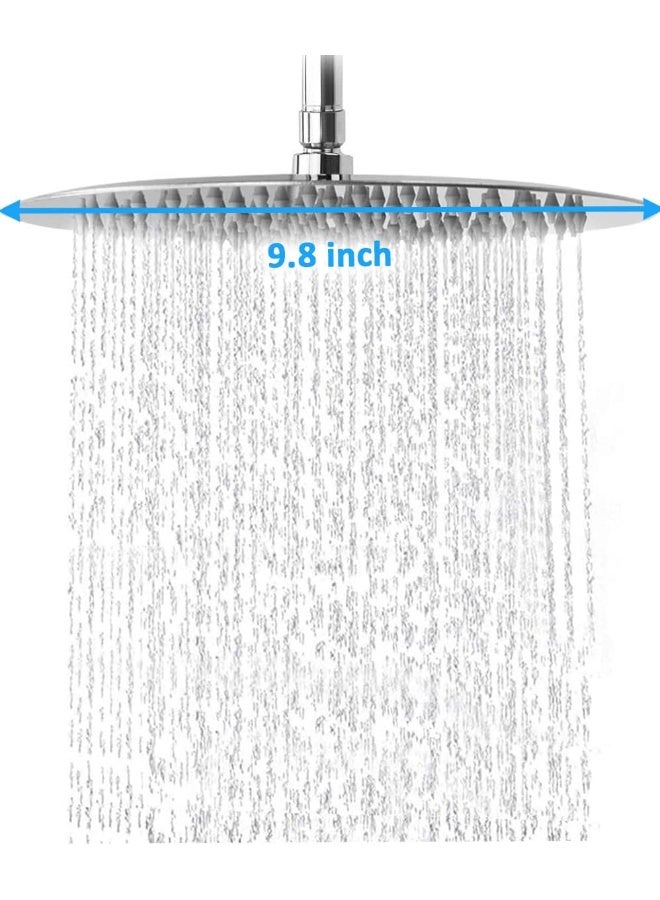 Rubik High Pressure Shower Head, Round Stainless Steel Adjustable High Flow Rainfall Showerhead, Pressure Boosting Design (10 Inch, Chrome Finish) - Image 5