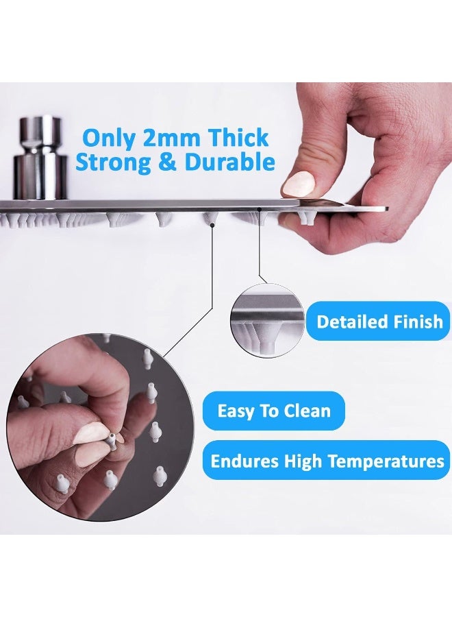 Rubik High Pressure Shower Head, Round Stainless Steel Adjustable High Flow Rainfall Showerhead, Pressure Boosting Design (10 Inch, Chrome Finish) - Image 2