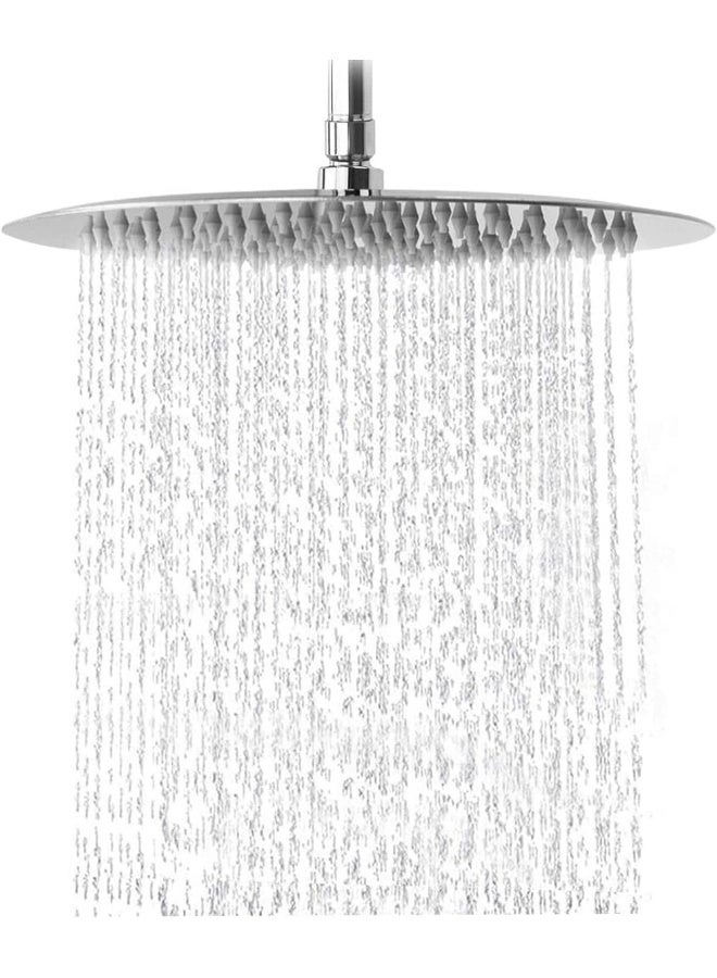 Rubik High Pressure Shower Head, Round Stainless Steel Adjustable High Flow Rainfall Showerhead, Pressure Boosting Design (10 Inch, Chrome Finish) - Image 1