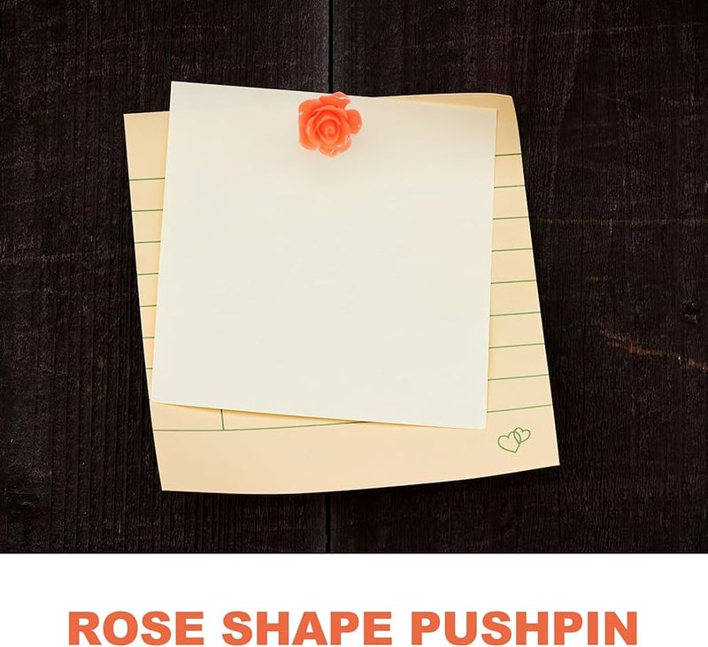 30Pcs Rose Shaped Push Pins Colorful Resin Thumb Tacks for Cork Board Map Office Home - Image 4