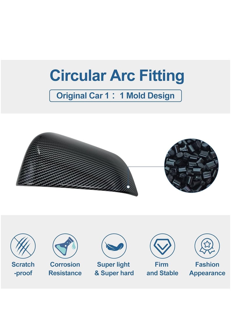 Tesla Model 3 Side Mirror Cover ABS Plastic Cover Carbon Glossy Fiber Rear View Mirrors Cover Cap Replacement for Model 3 2017-2023 Exterior Mirrors Cap Accessories 2 PCS - Image 4