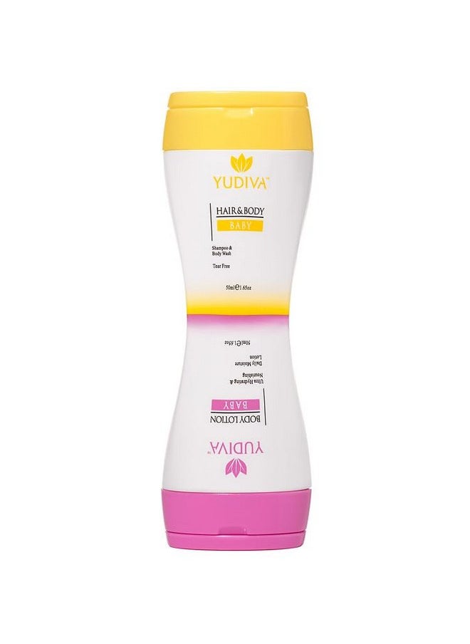 YUDIVA - YUDIVA BABY Hair & Body Wash/Body Lotion Set, TSA travel size 3.3 Fl Oz/100ml - Image 1