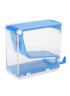 Salmue 4 Colors Cotton Roll Dispenser, Divider Press Type Holder Cotton Swab Storage Box, Acrylic Cottonball Organizer With Pull-Out Tray(Blue)  - Image 1