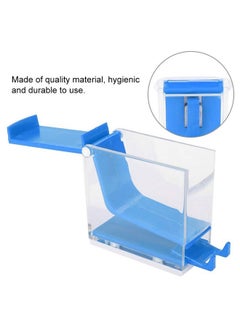 Salmue 4 Colors Cotton Roll Dispenser, Divider Press Type Holder Cotton Swab Storage Box, Acrylic Cottonball Organizer With Pull-Out Tray(Blue)  - Image 4