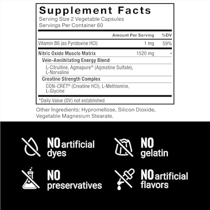 Force Factor Volcano Pre Workout Nitric Oxide Booster Supplement for Men with Creatine and L-Citrulline to Boost and Energy, Help Build Muscle, Better Pump and Workout, 120 Capsules - Image 5