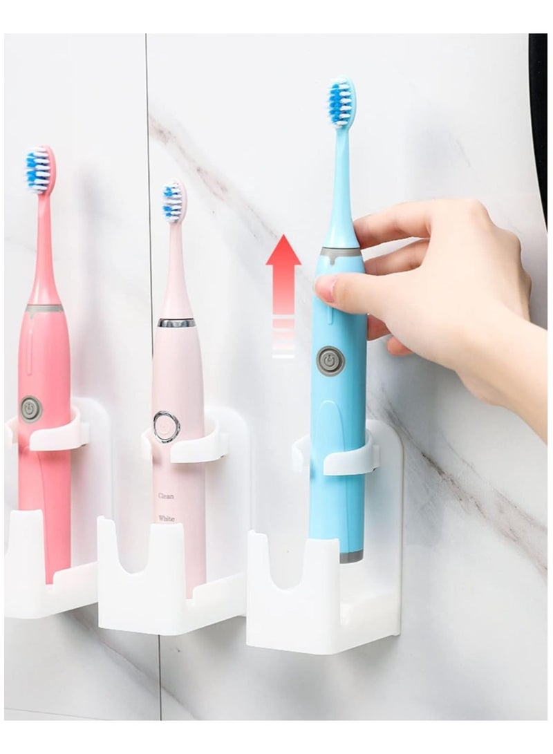 Rubik Electric Toothbrush Holder Drainer Self Adhesive Wall Mount Durable Plastic Brush Rack Wall Organizer with Drain Hole (3)  - Image 2