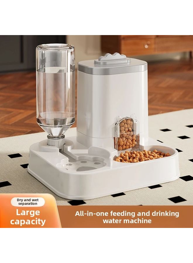 Pink Cover Automatic Pet Water Dispenser And Food Bowl Combo Non Electric Large Capacity - Image 4