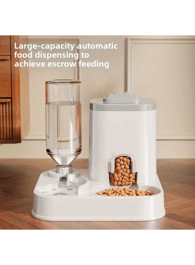 Pink Cover Automatic Pet Water Dispenser And Food Bowl Combo Non Electric Large Capacity - Image 5