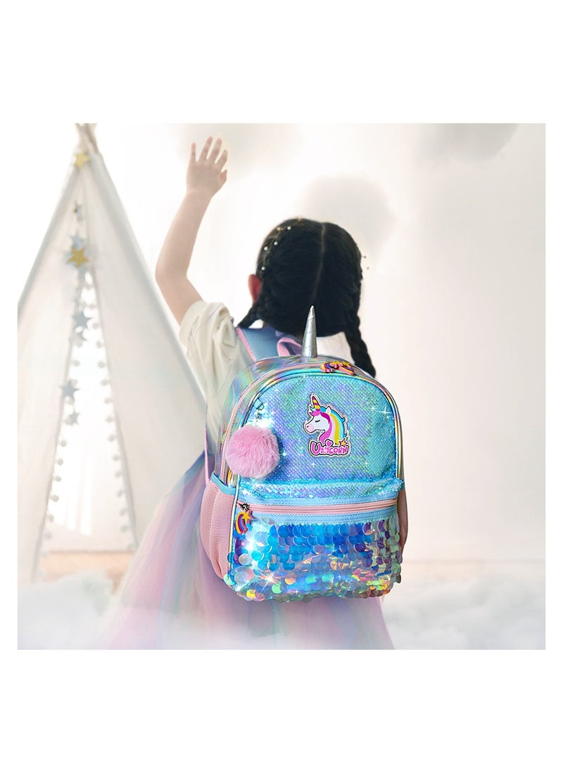 Eazy Kids - Unicorn Sparkle Backpack - Green - Image 1