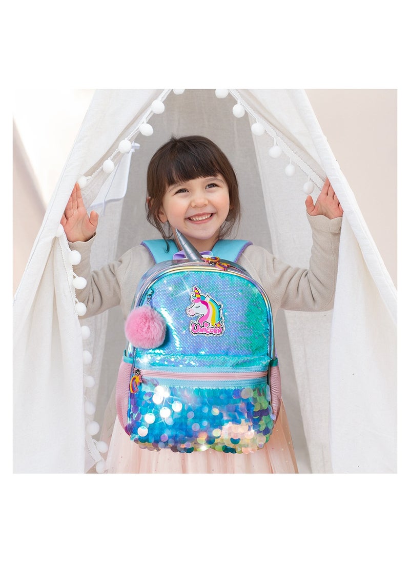 Eazy Kids - Unicorn Sparkle Backpack - Green - Image 1