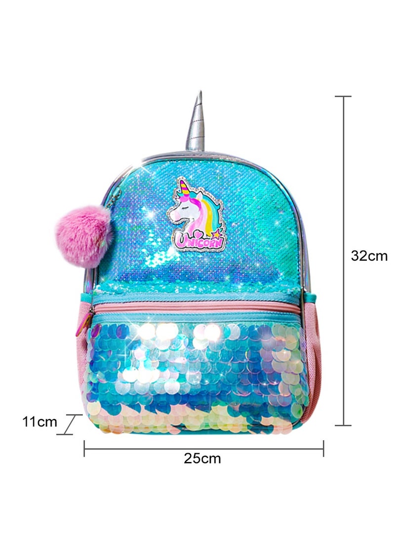 Eazy Kids - Unicorn Sparkle Backpack - Green - Image 1